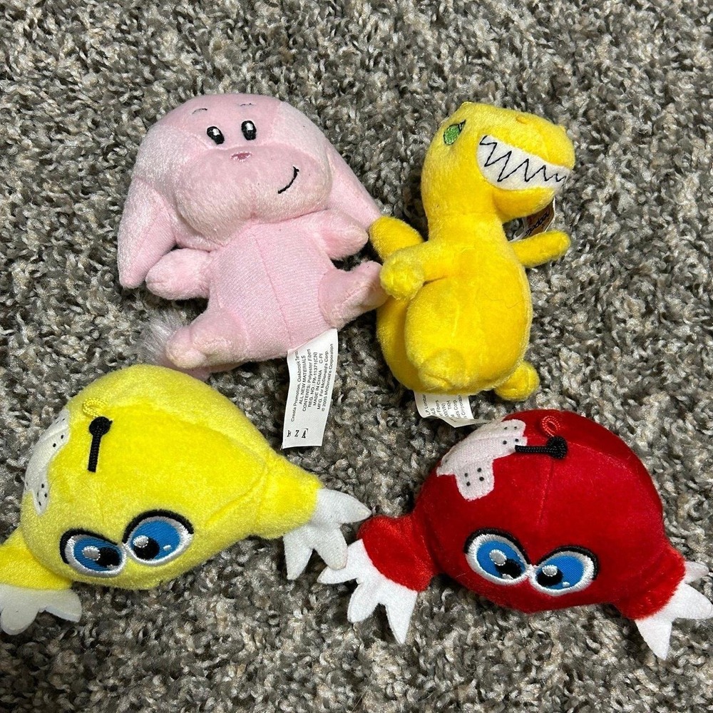 Vtg Y2K McDonalds Neopets Mini Plush Stuffed Animal Bundle Lot of 4 No Clips